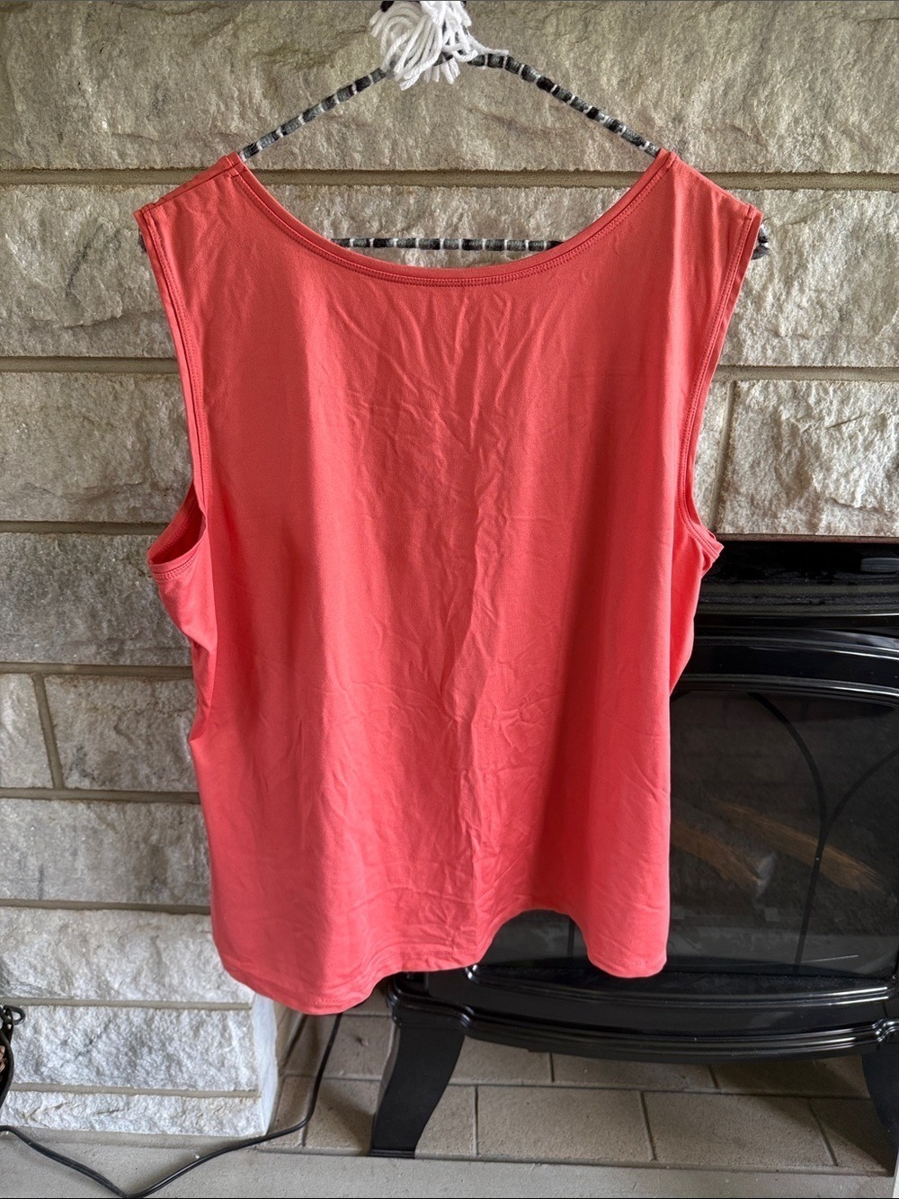 Women’s 212 Collection Sleeveless Scoop Neck Tank Top - Coral XL - Picture 5 of 5
